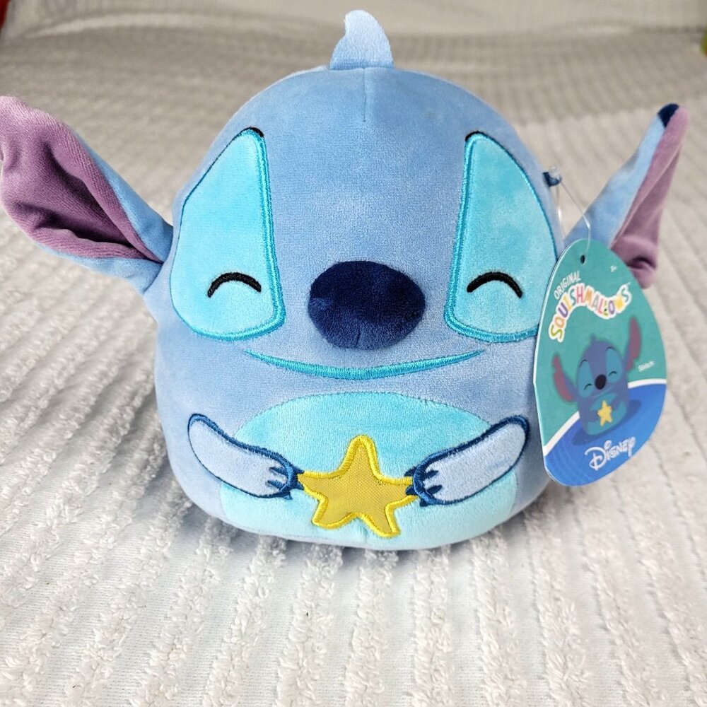 New Disney Blue Stitch Squishmallow 8" Plush Toy Star Lilo & Stitch Travel Size